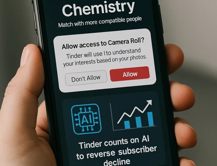 Tinder mizează pe AI: funcția Chemistry testează accesul la Camera Roll și promite potriviri mai relevante