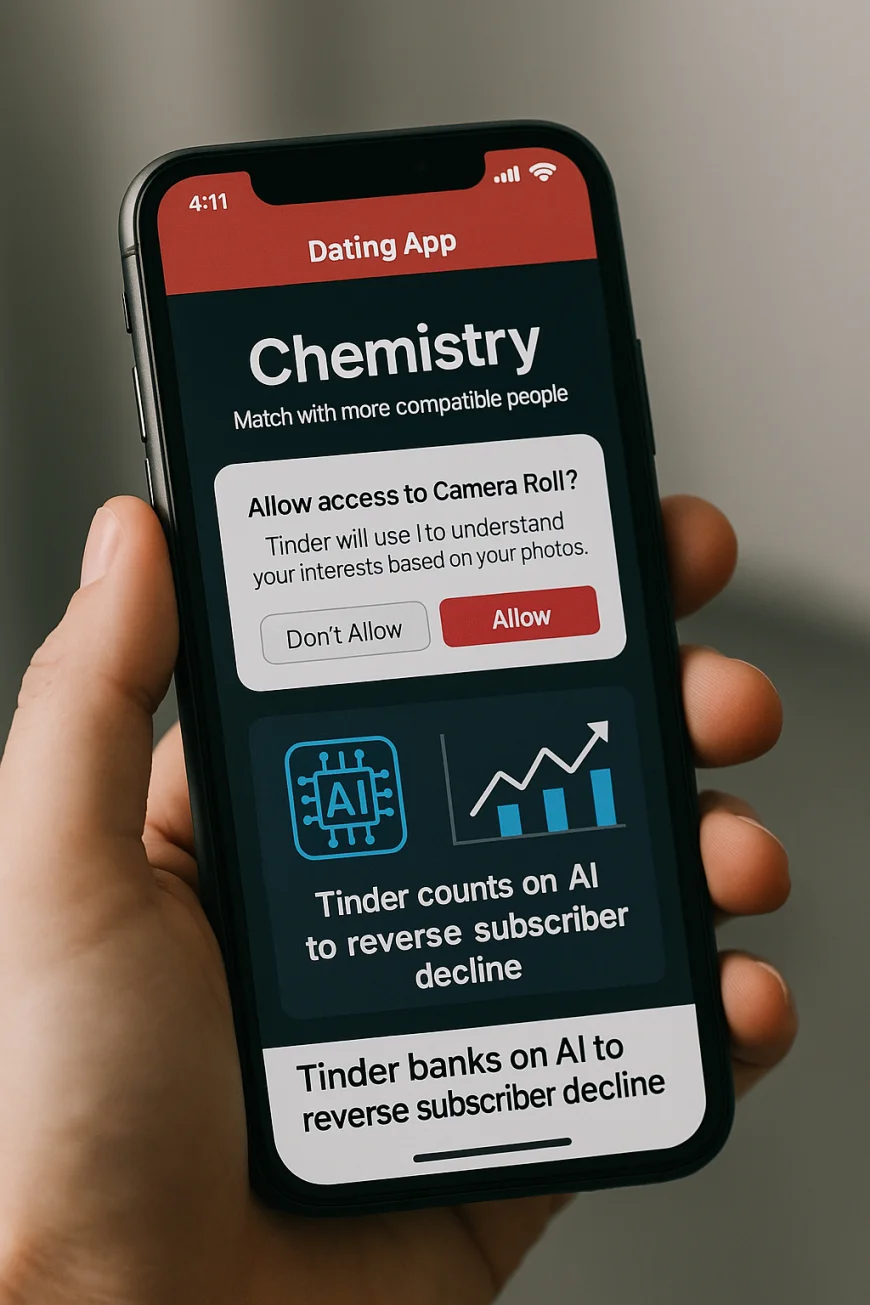 Tinder mizează pe AI: funcția Chemistry testează accesul la Camera Roll și promite potriviri mai relevante