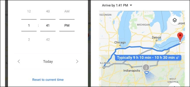 Afla cum sa setezi timpul de plecare si de sosire in Google Maps